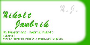 mikolt jambrik business card